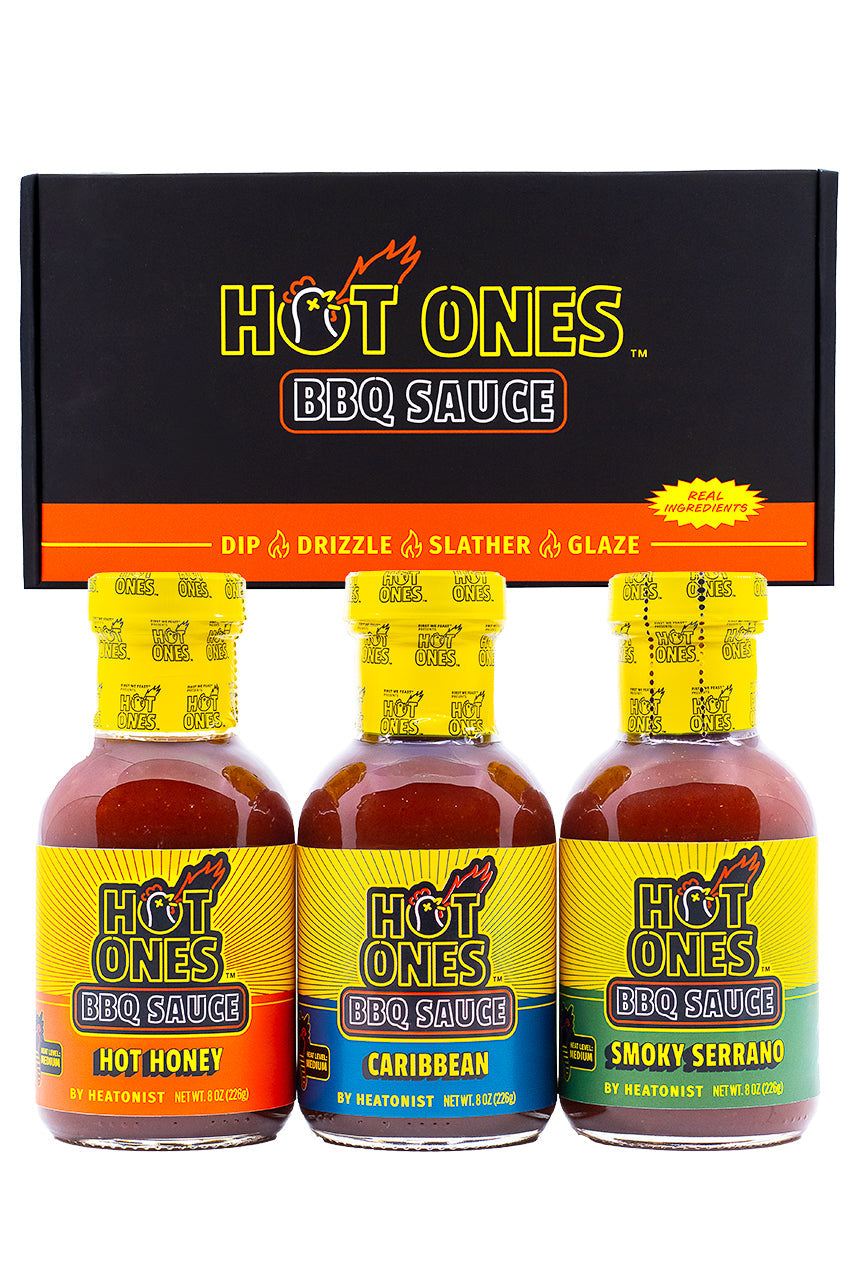 Hot Ones BBQ Trio Pack (Hot Honey / Caribbean / Smoked Serrano) T1