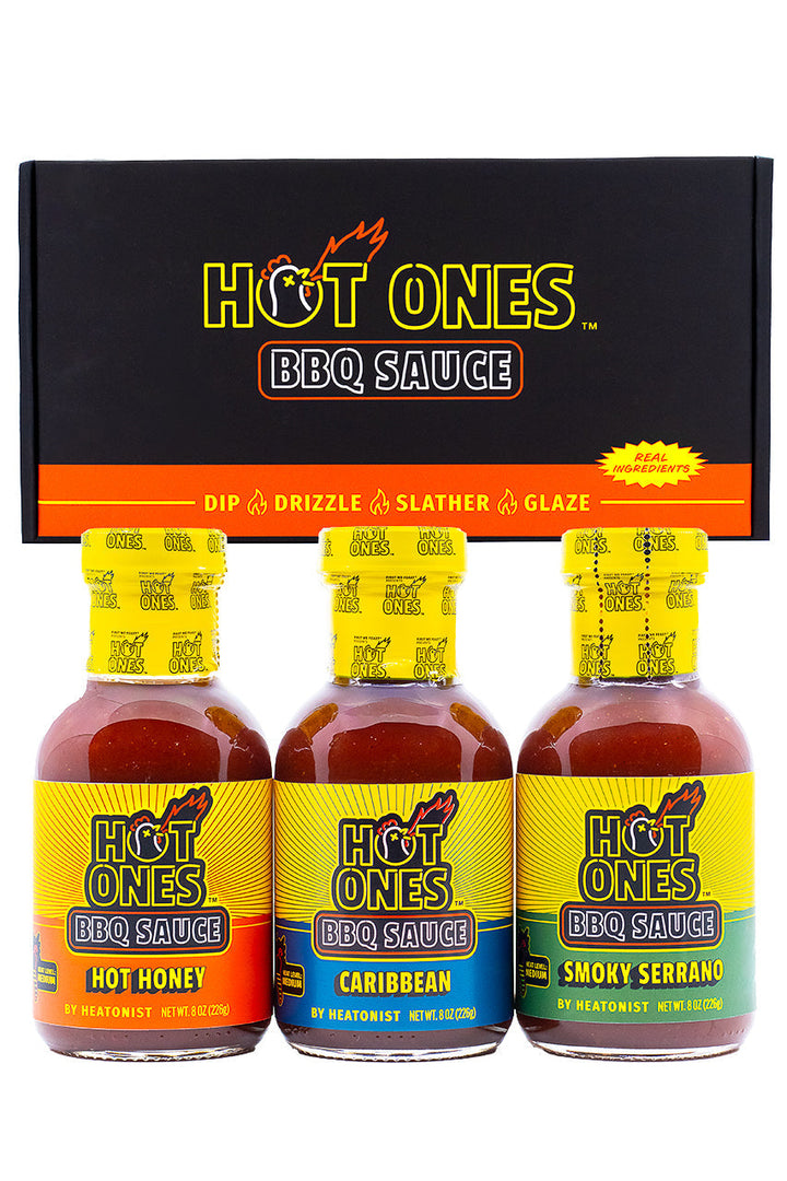 Hot Ones BBQ Trio Pack (Hot Honey / Caribbean / Smoked Serrano) Y1
